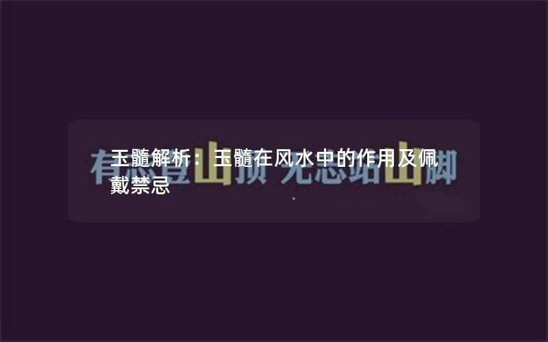 玉髓解析：玉髓在风水中的作用及佩戴禁忌