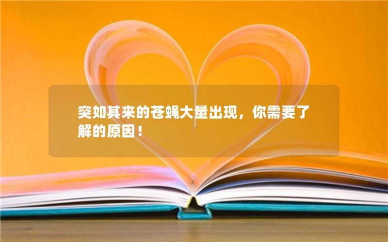 苍蝇大量出现的原因分析