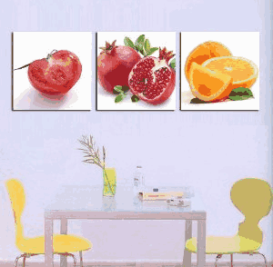 适合悬挂一些关于水果食品的图画